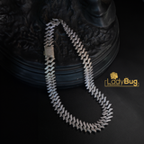 Rhodium-Plated, Double-Sided Chain with Premium Quality American Diamond (LB-877)