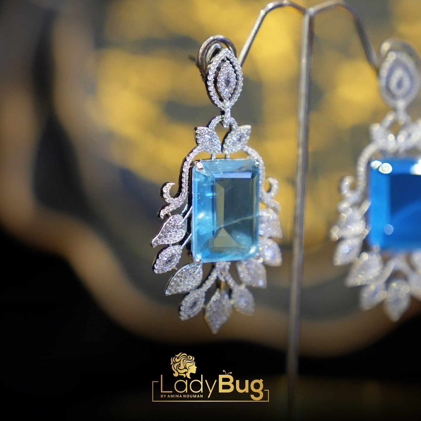 Doublet Stone rings with Ice Blue color