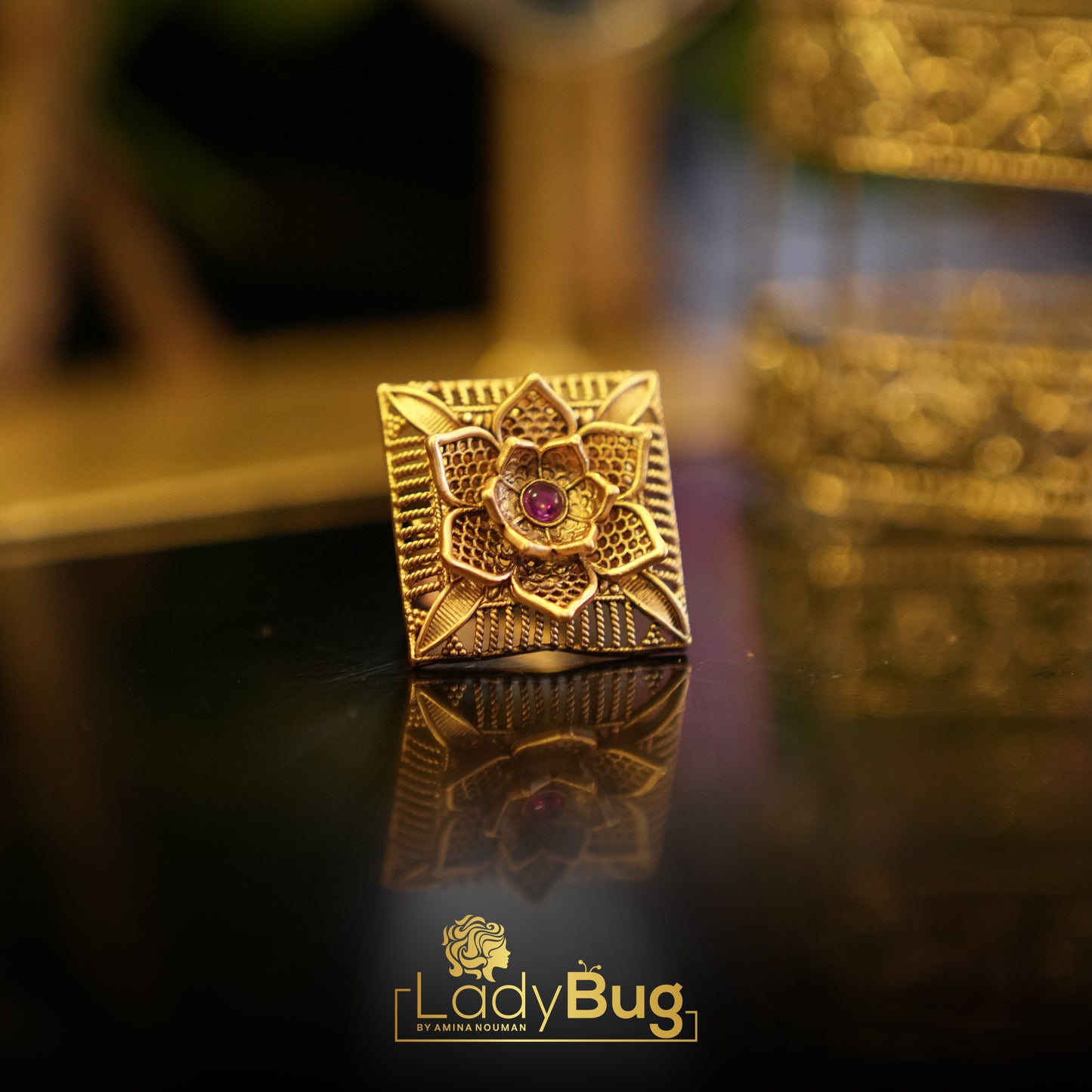Rajwari Rings with Ruby Stones