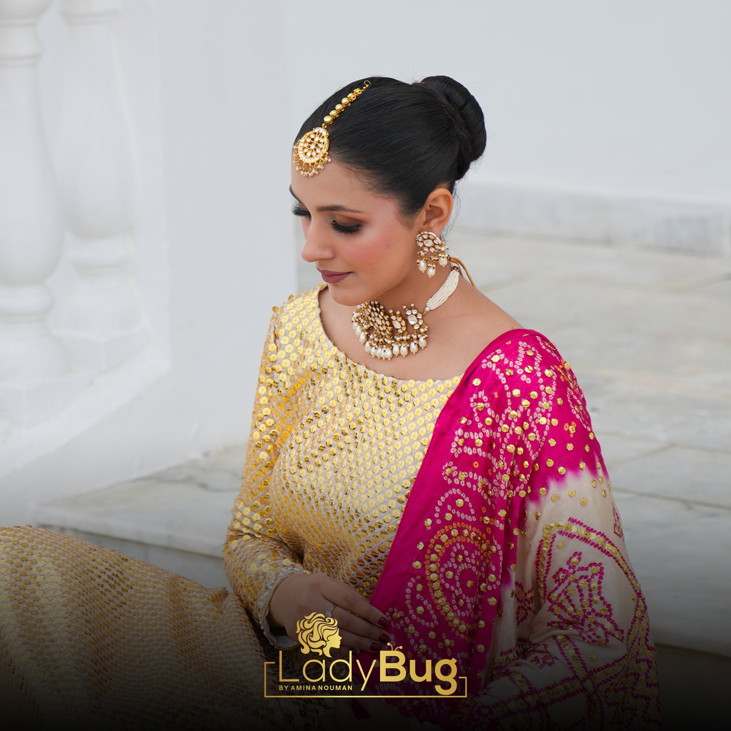 Paachi Kundan Set with Pearl