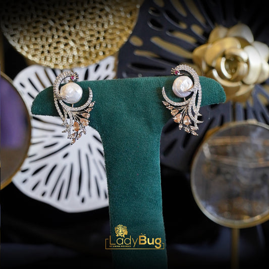 Peacock Studs Mother Pearls