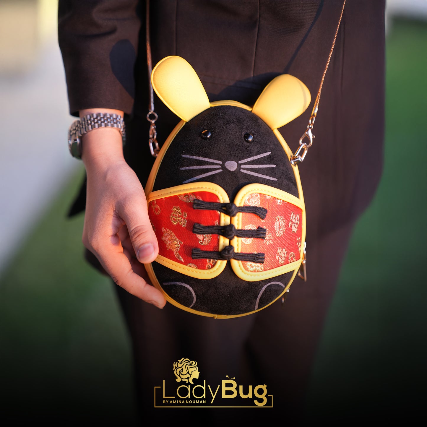 Jazzy Bags For Kids and Girls Mikey Design Black and Yellow