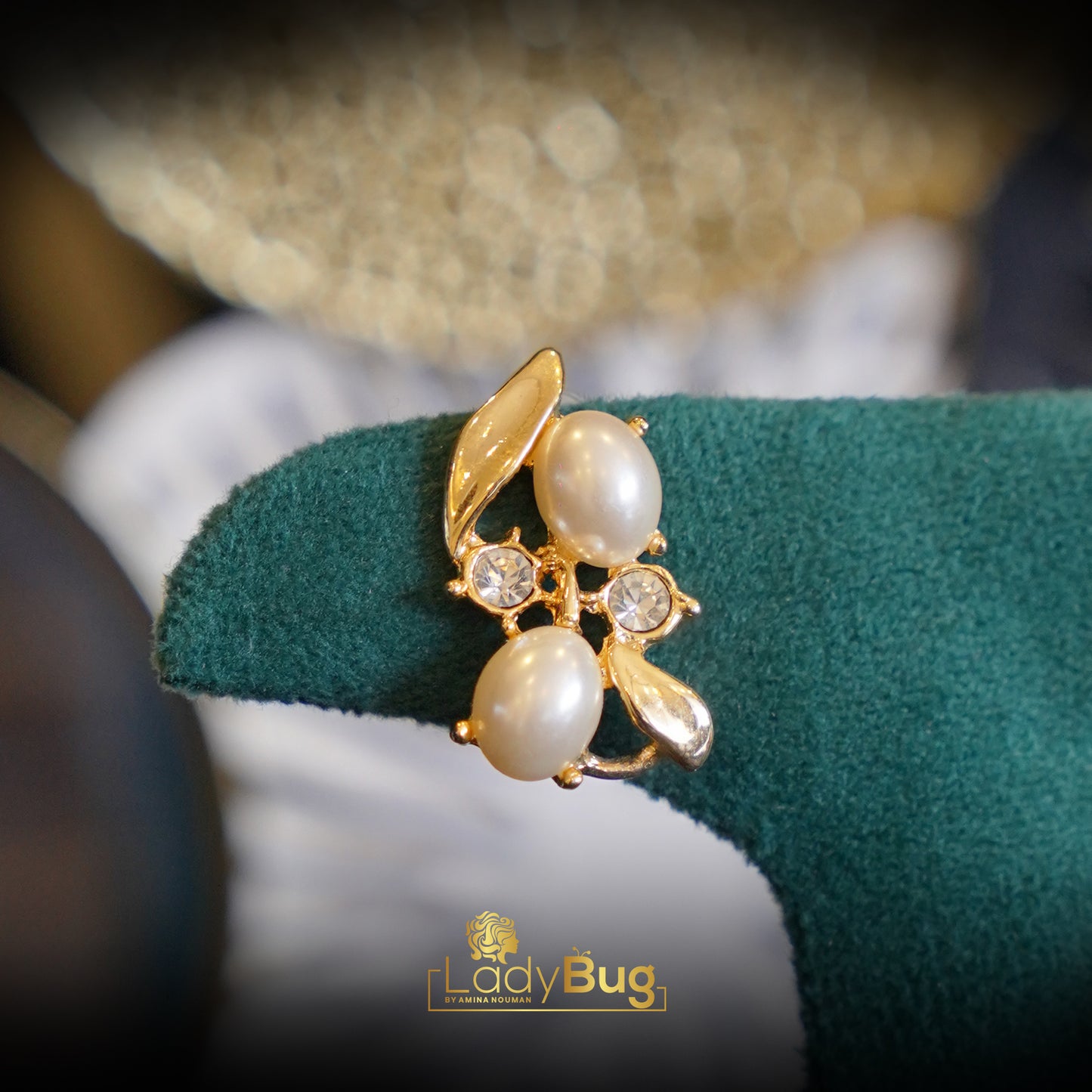 Gold Plated Stud with Pearls