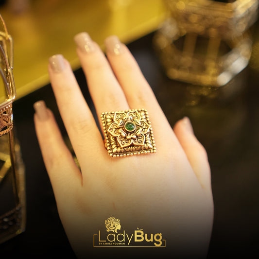 Rajwari Rings with Emerald Stones