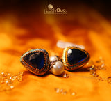 Sapphire Stone Studs with a Mother Pearl