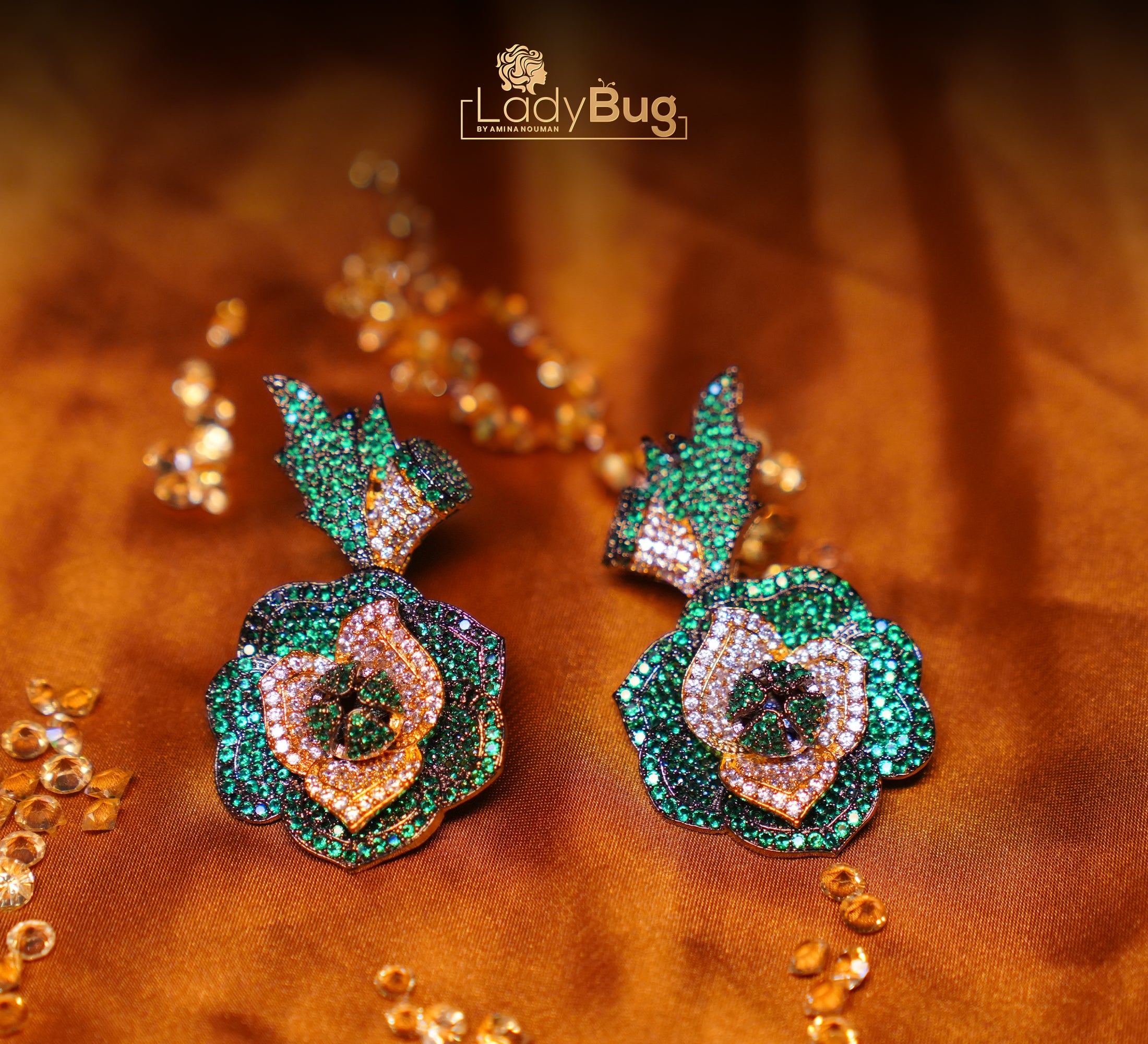 American Zircon Earrings with Victorian Polish (LB 23)