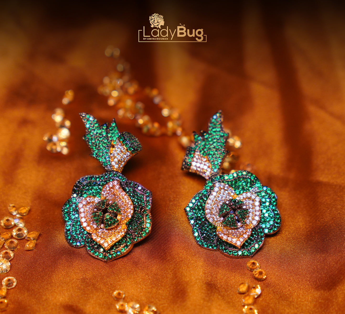 American Zircon Earrings with Victorian Polish