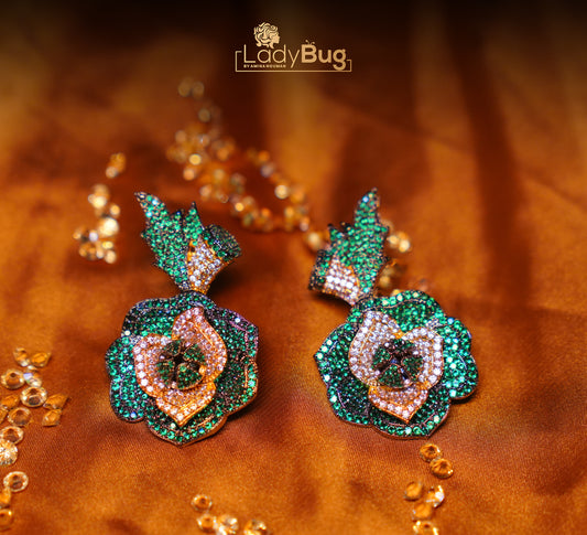 American Zircon Earrings with Victorian Polish
