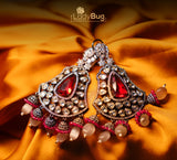 Tyaani Kundan earrings with Ruby & White Stones