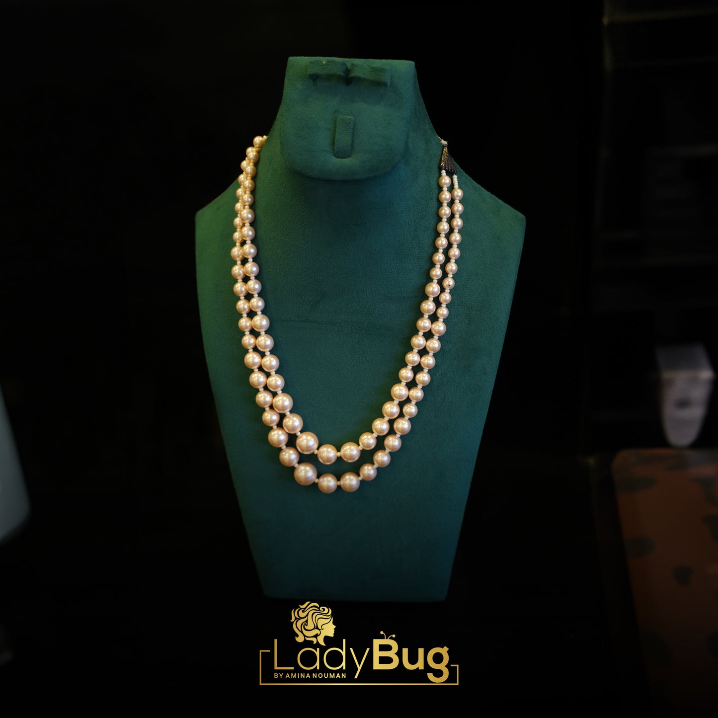 Fresh Water Pearl Mala Peachy Stone