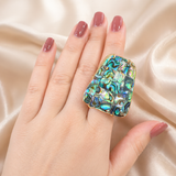 Gold Plated Abalone Shell Ring for Women