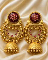 Floral Antique Jhumka Earrings