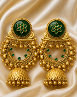 Floral Antique Jhumka Earrings