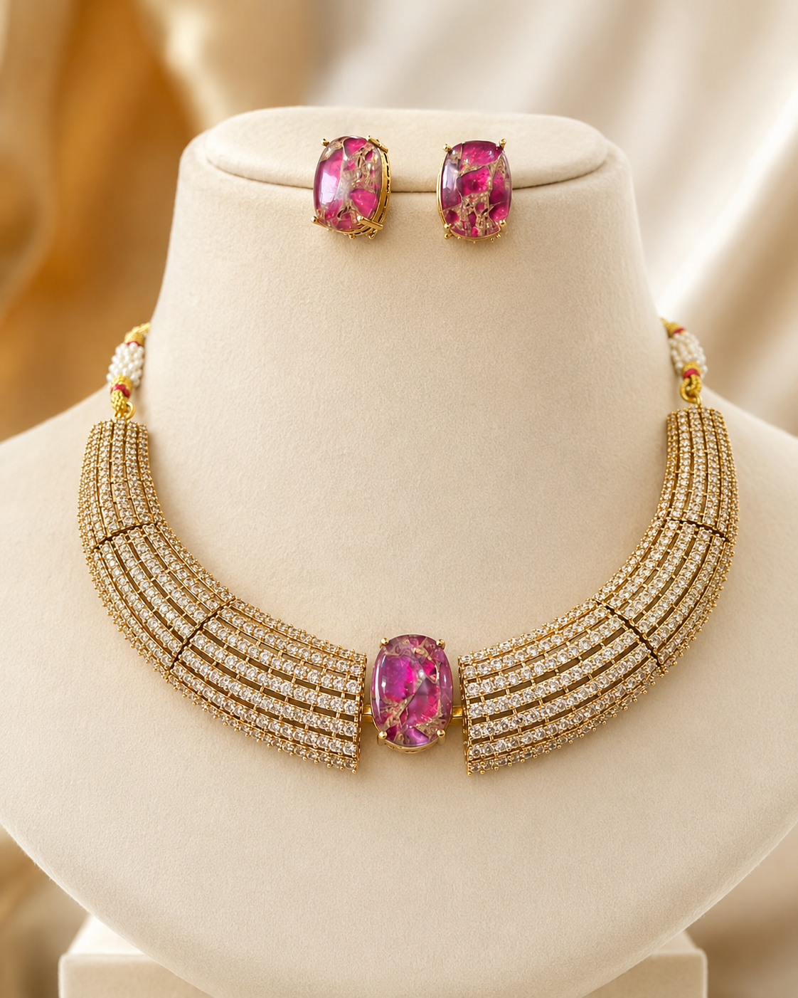 neckline stone choker set