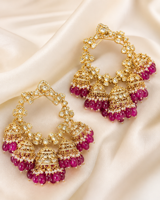 Pink Bali Earrings – Indian Wear – Bali Earrings by Ladybug