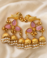 Gold jhumka earings