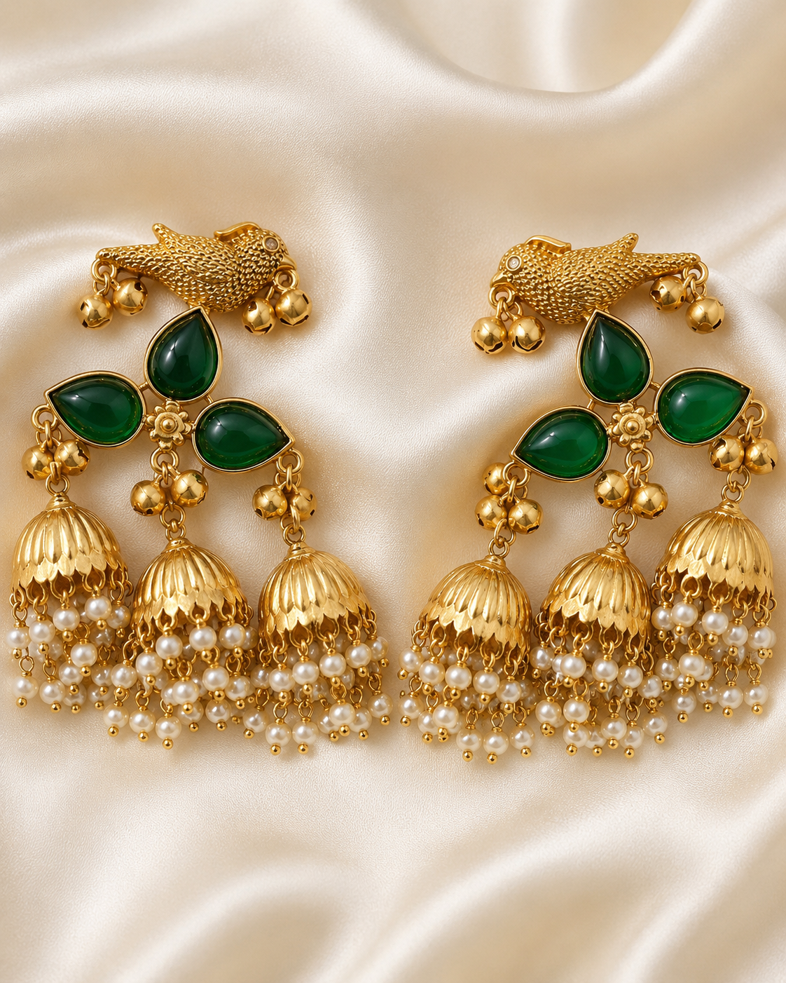 Gold jhumka Earrings – Jhumka Earrings by Ladybug (Photo 2)