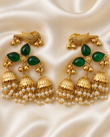 Gold jhumka earings