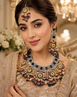 Bridal necklace set with Sapphire