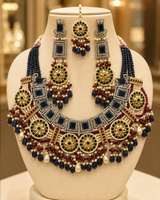 Bridal necklace set with Sapphire