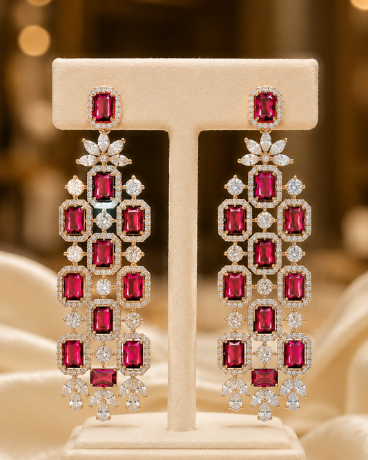 Elegant Long Chandelier Earrings with Crystals – Chandelier Earrings by Ladybug