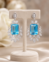 Elegant Blue Crystal Drop Earrings