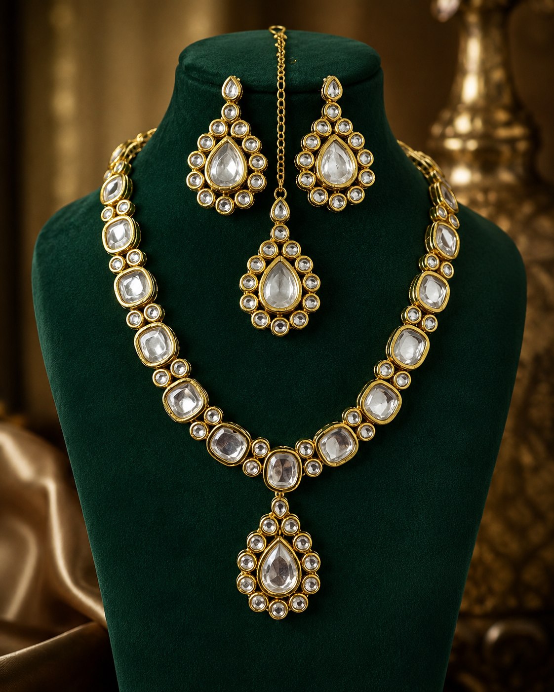 Kundan Bridal Set With Back Meena