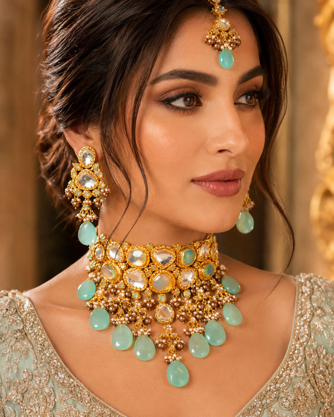 Kundan Jewelry Set – Indian Wear – Jewelry Set by Ladybug