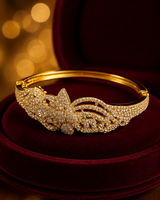 Luxury Gold & Diamond Jewelry Set (Necklace, Earrings, Ring & Bangle)