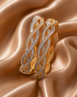 Gold-plated AD Zircon Kara Pair