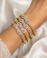 Zircon  Bangles Gold Plated 4 Pieces 2.5 (LB-193)