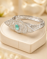 Rhodium-plated, American Zircon Mint Color