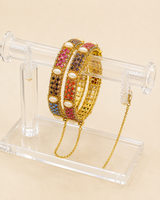 Gold-plated Kara Set with colored stones (LB-177)