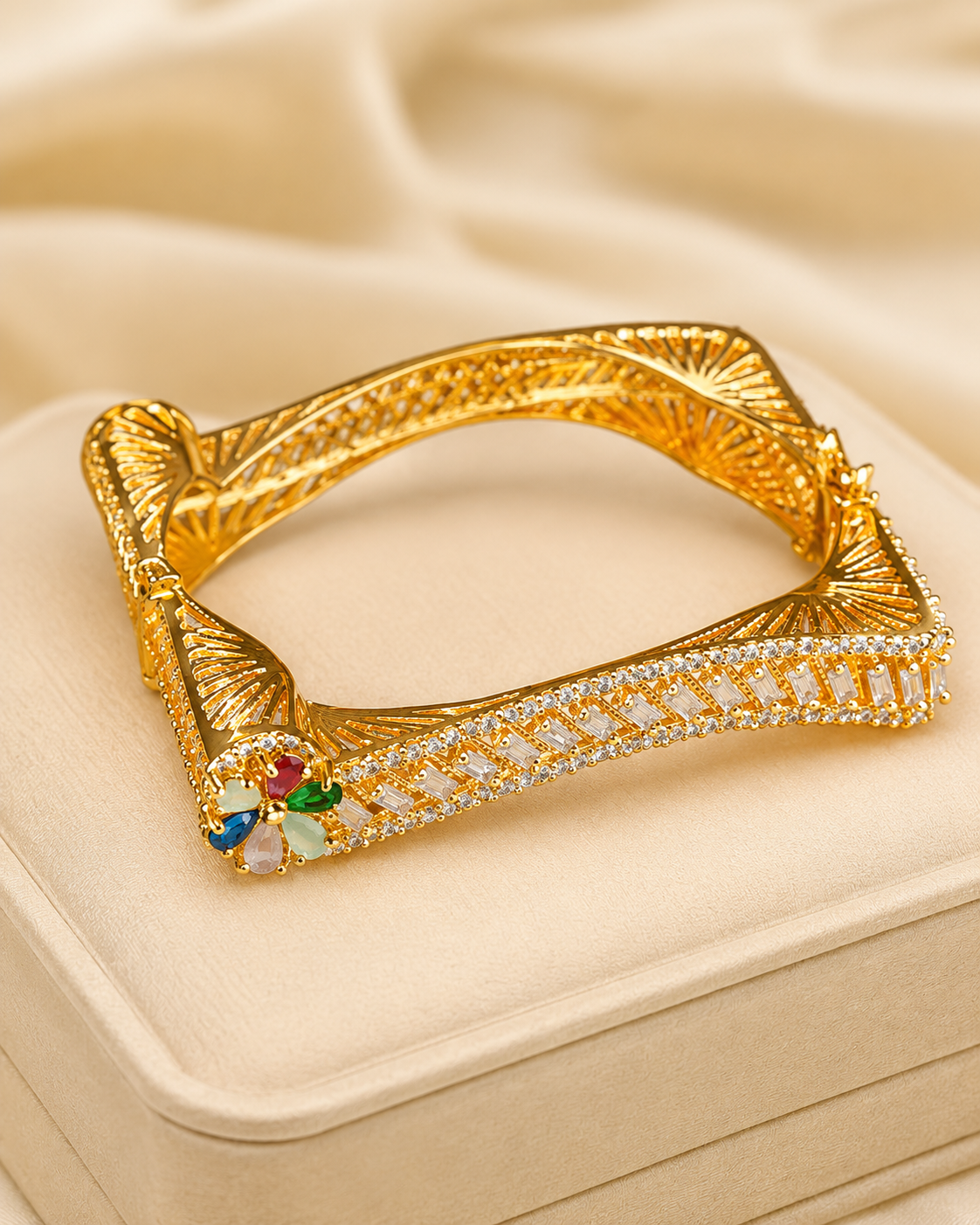 Gold-plated openable bracelets, multi-color (lb-162)