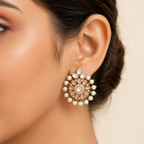 Luxury Peach Stone Pearl  Earrings