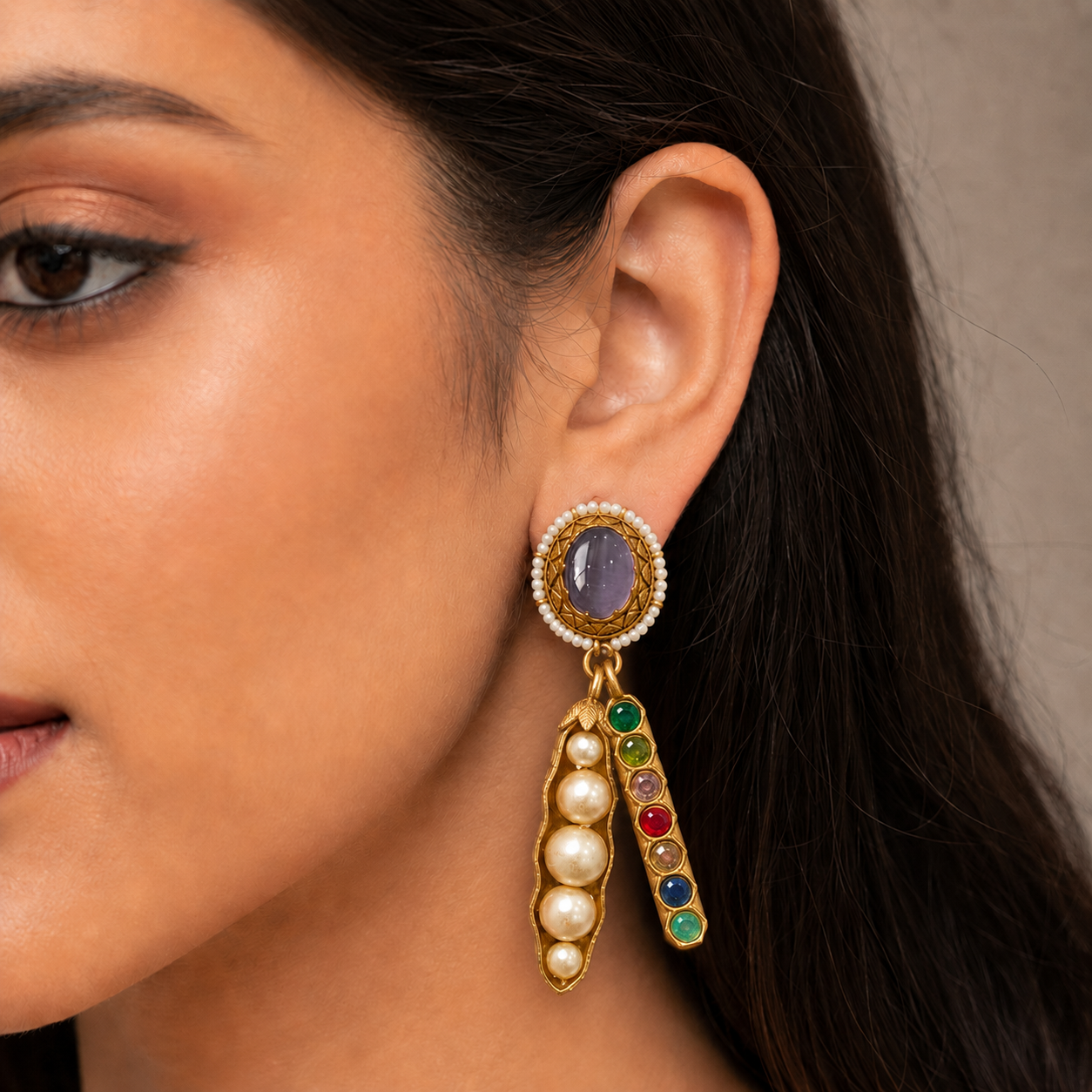 Sabya *achi Kundan Jhumkas – Jhumka Earrings by Ladybug (Photo 3)