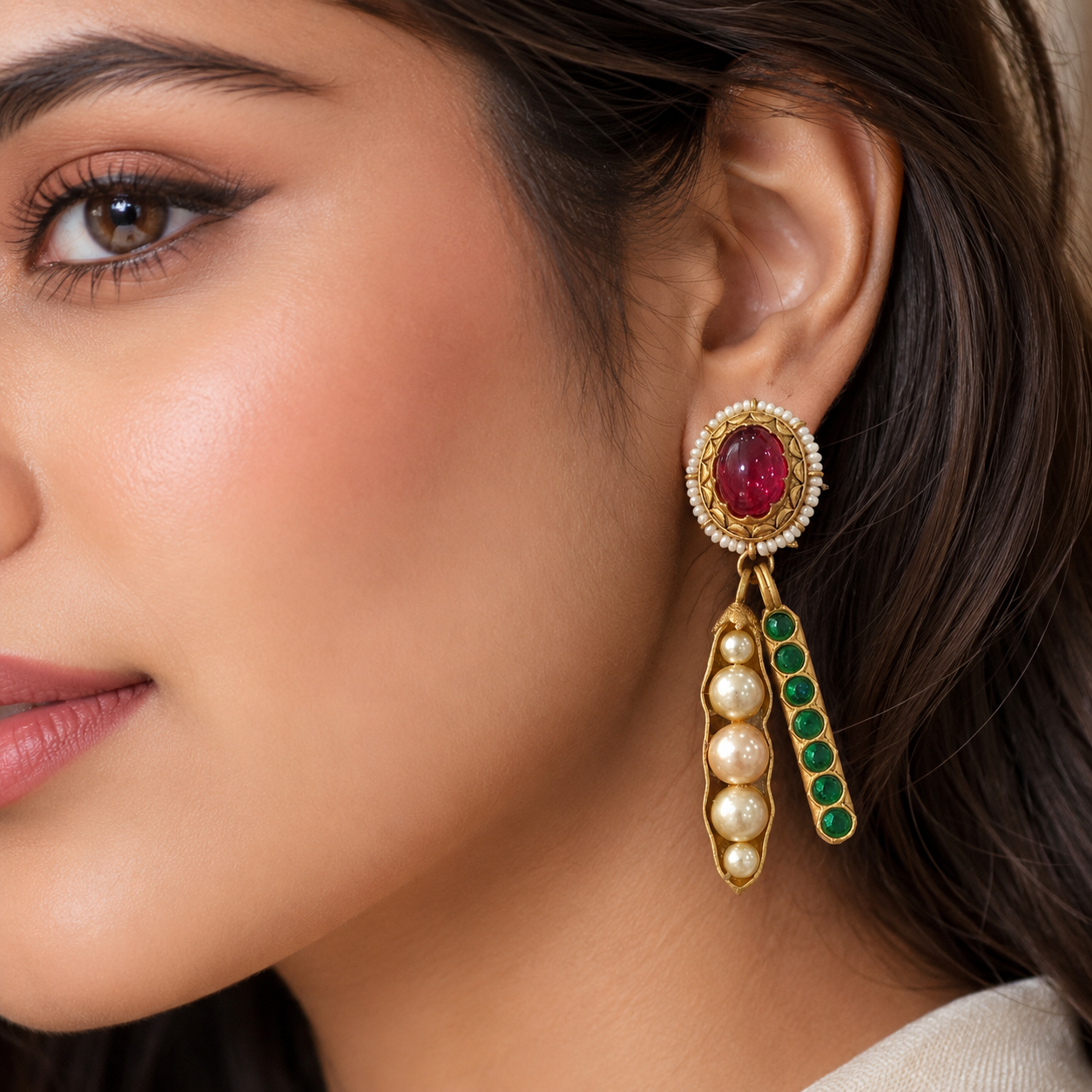 Sabya *achi Kundan Jhumkas – Jhumka Earrings by Ladybug