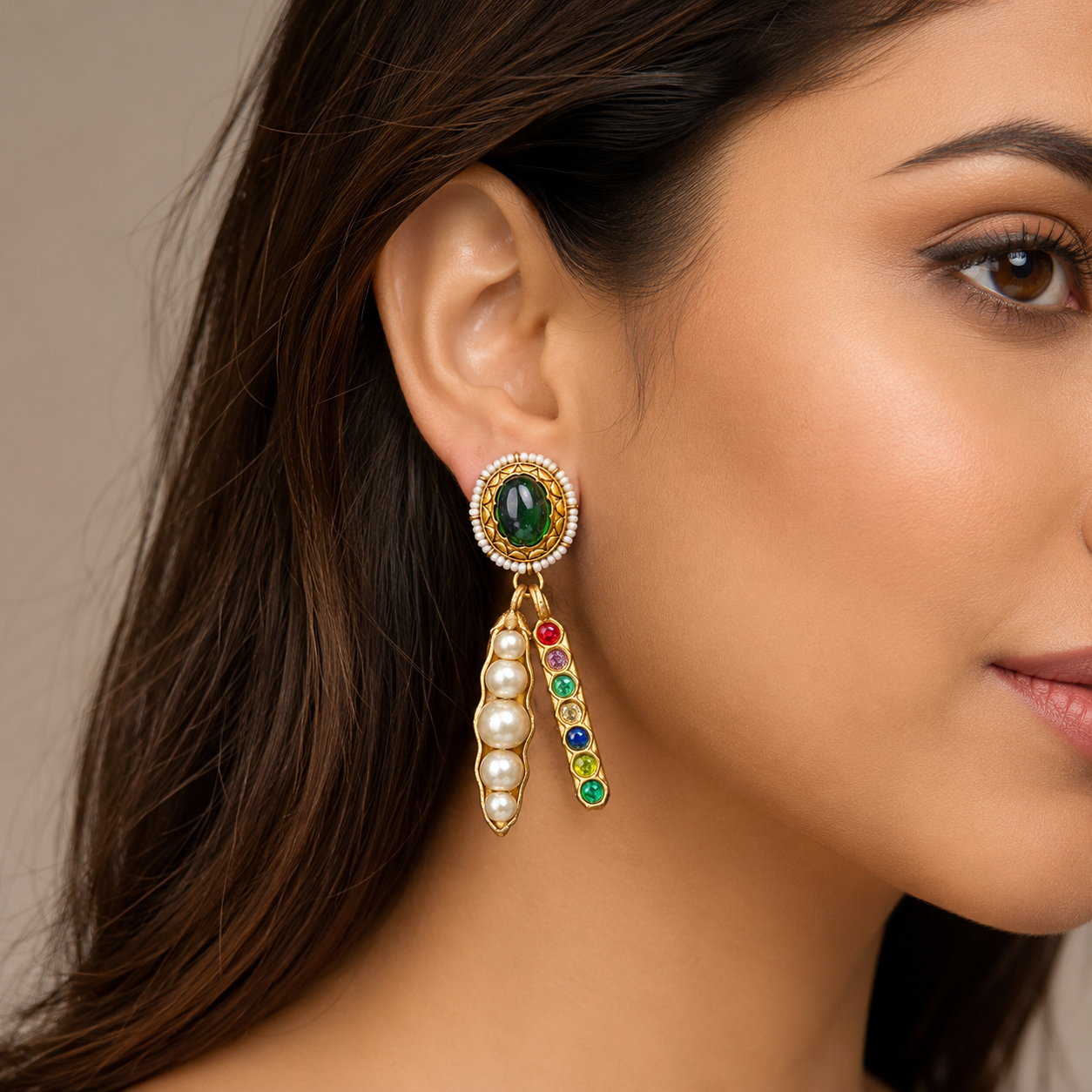 Sabya *achi Kundan Jhumkas – Jhumka Earrings by Ladybug (Photo 2)