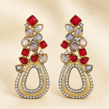 Victorian Polish Red Meena Earrings