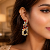 Victorian Polish Red Meena Earrings