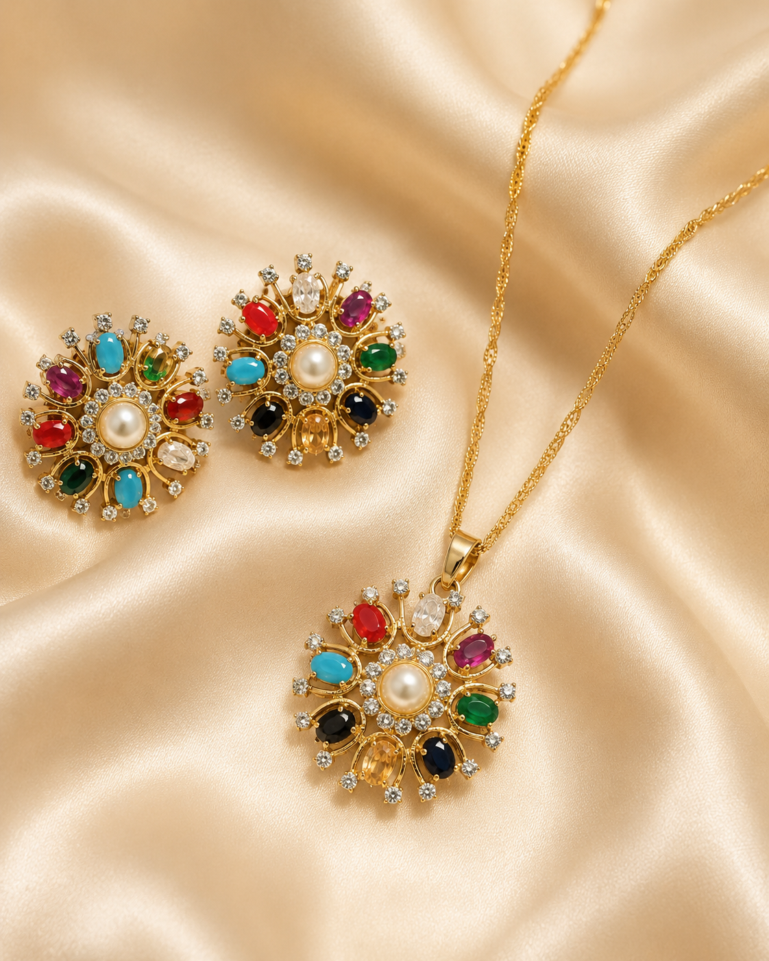Gold Plated Pendant Set (LB-730)