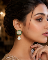 Green Kundan Earrings