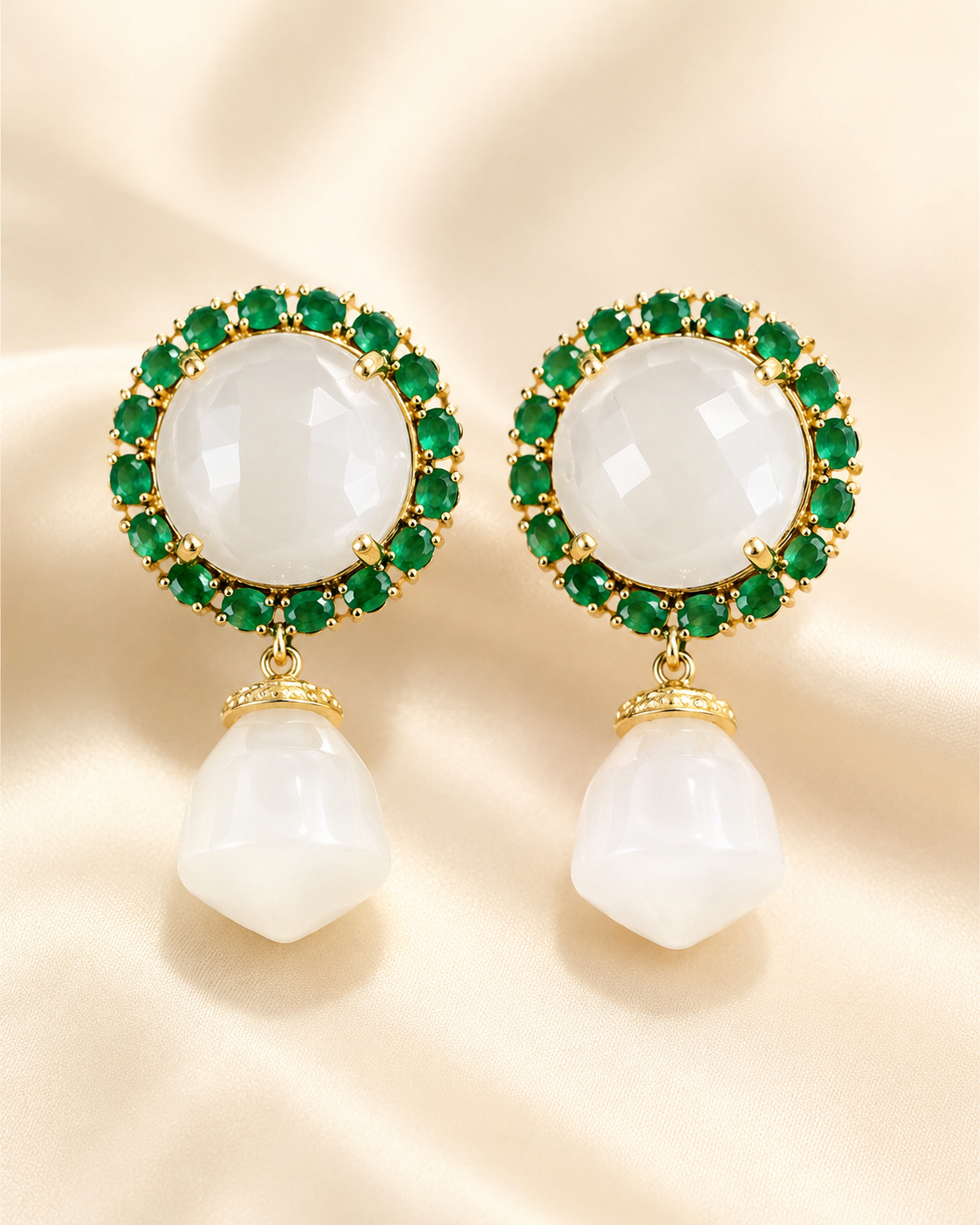 Green Kundan Earrings – Earrings by Ladybug (Photo 2)