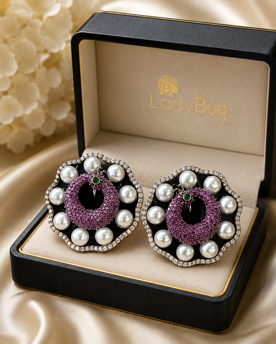 Peacock Studs with Victorian Polish 2nd color