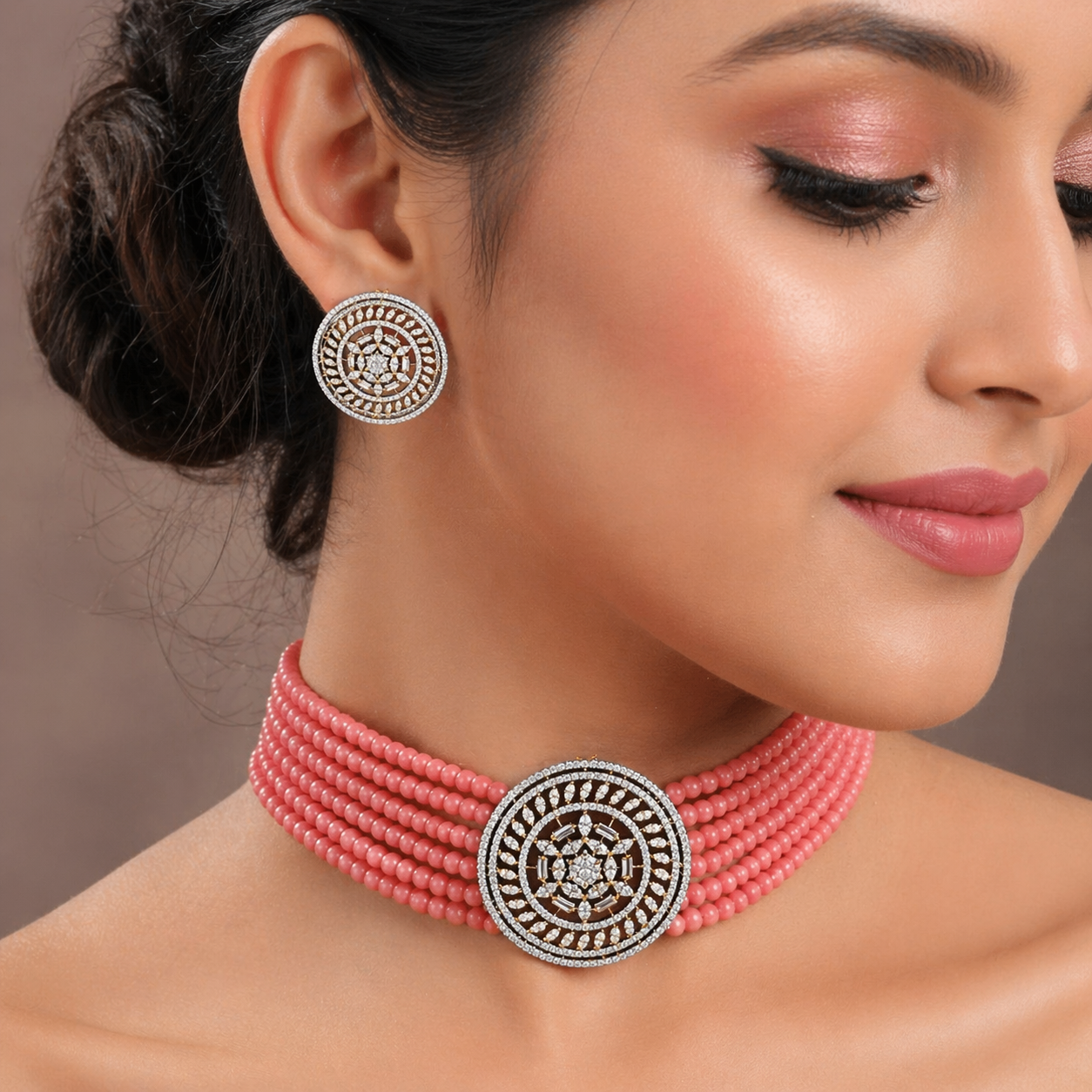 Green Gold Plated Choker Set – Choker Set by Ladybug
