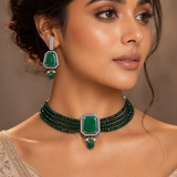 Single Stone Choker Set with Mint Color