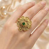 Rajwari ring with emerald stone
