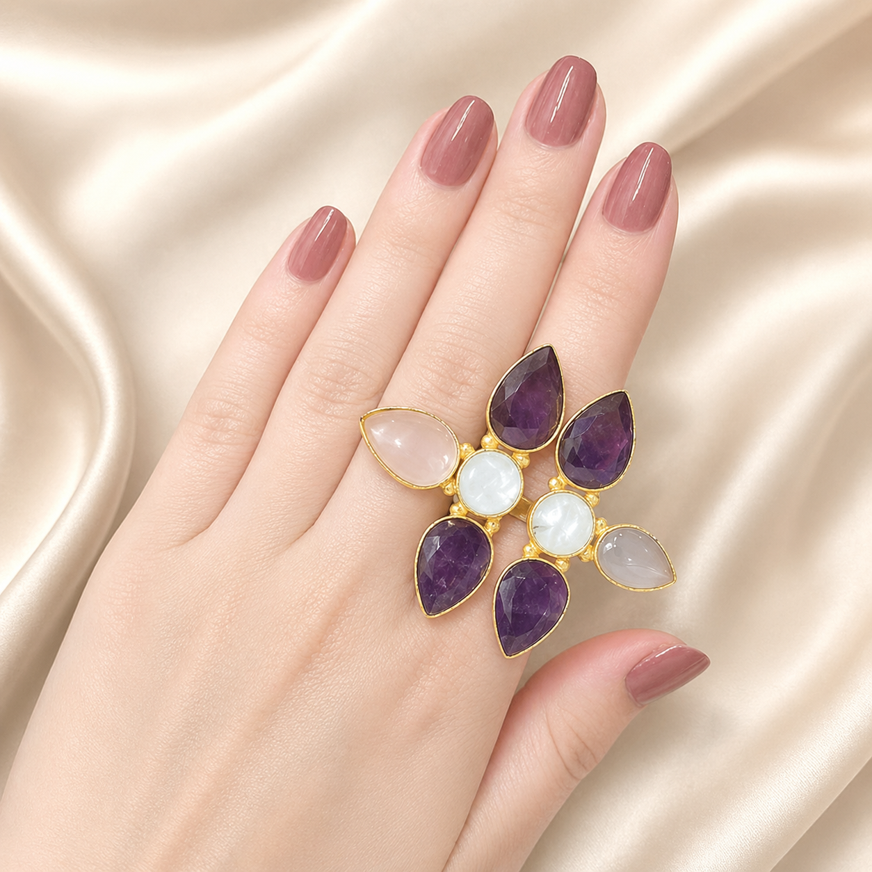 Luxury Gemstone Rings Set for Women