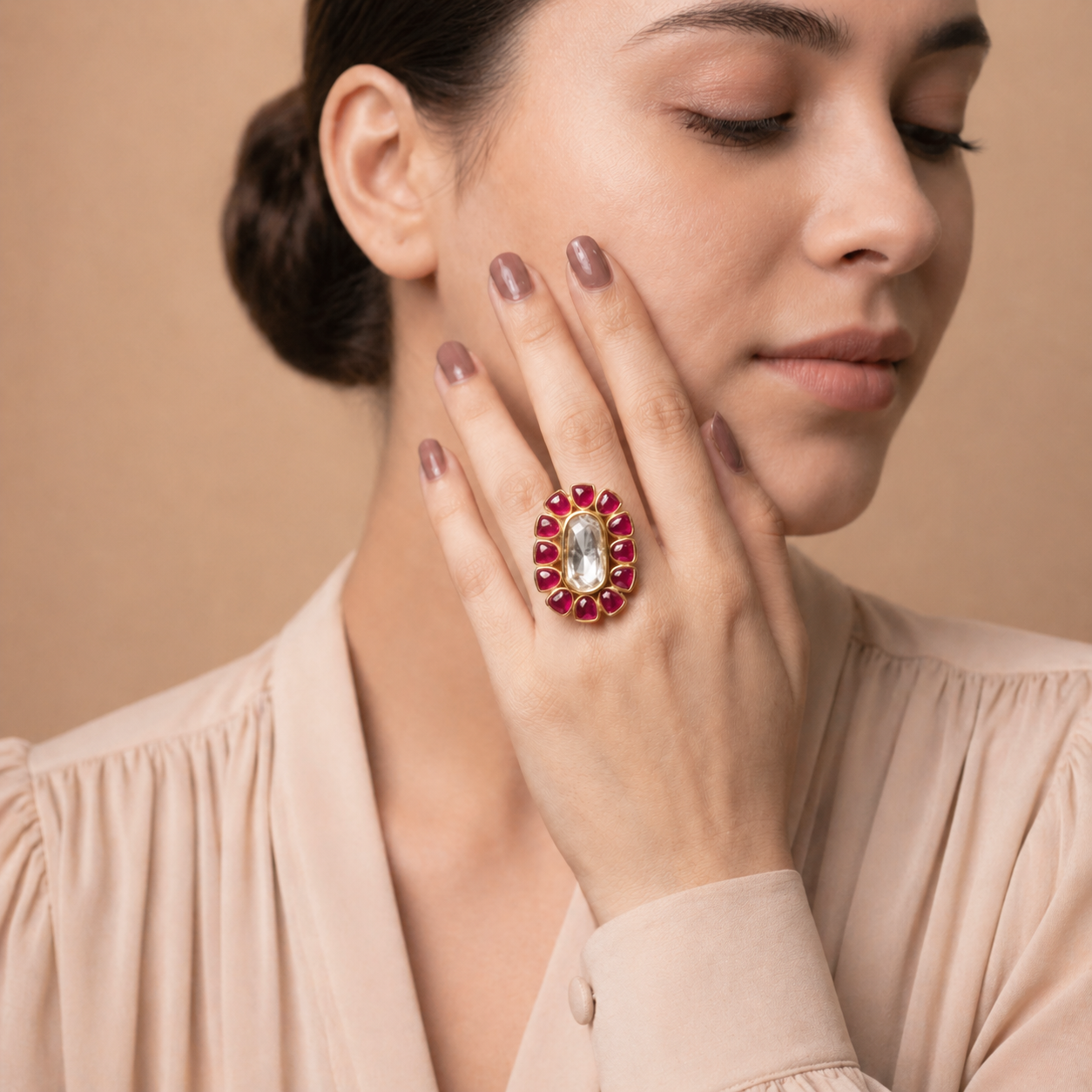 Kundan Rings, back Victorian polish,