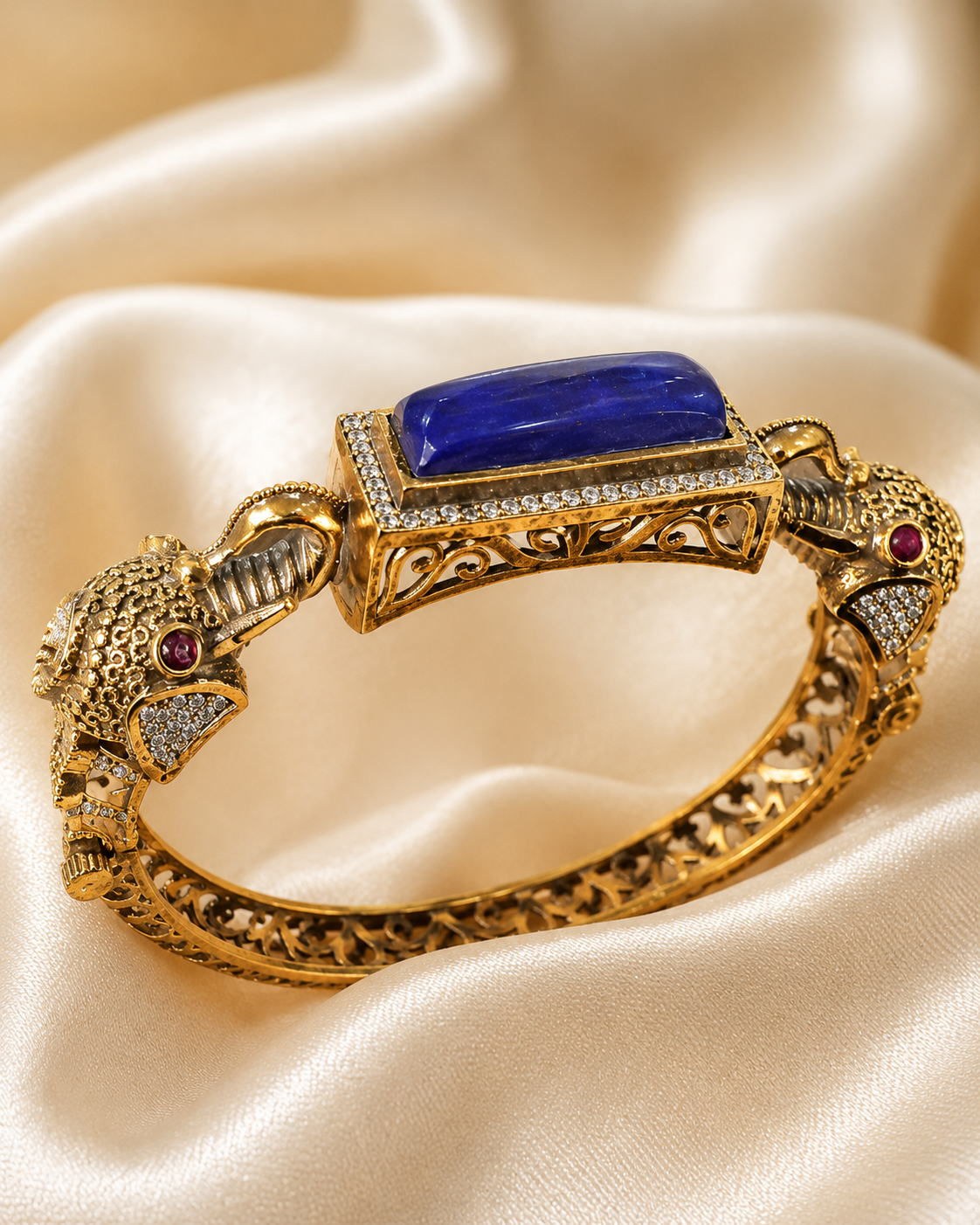 Luxury Gold Plated Elephant Kara – Kara Bangle by Ladybug (Photo 3)
